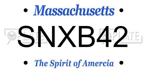 SNXB42 Massachusetts License Plate