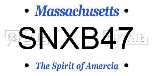 SNXB47 Massachusetts License Plate