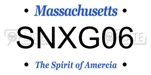 SNXG06 Massachusetts License Plate