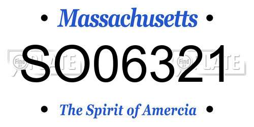 SO06321 Massachusetts License Plate