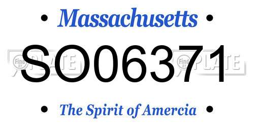 SO06371 Massachusetts License Plate