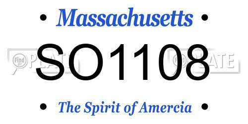 SO1108 Massachusetts License Plate