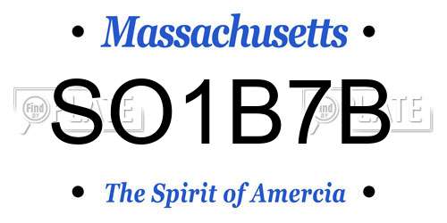 SO1B7B Massachusetts License Plate