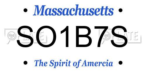 SO1B7S Massachusetts License Plate
