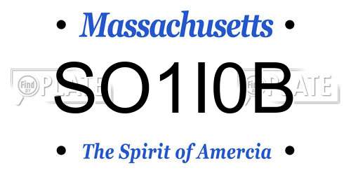 SO1I0B Massachusetts License Plate