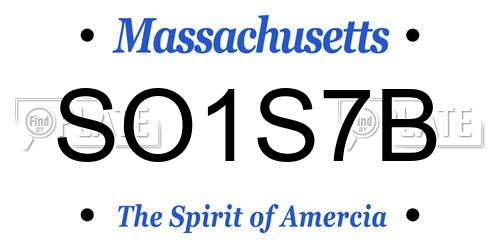 SO1S7B Massachusetts License Plate