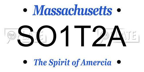 SO1T2A Massachusetts License Plate