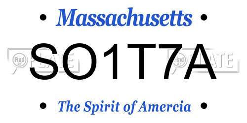 SO1T7A Massachusetts License Plate