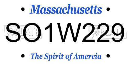 SO1W229 Massachusetts License Plate