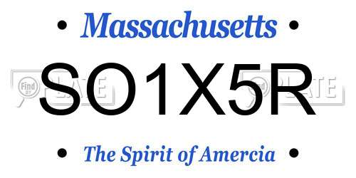 SO1X5R Massachusetts License Plate