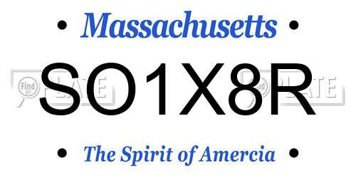 SO1X8R Massachusetts License Plate