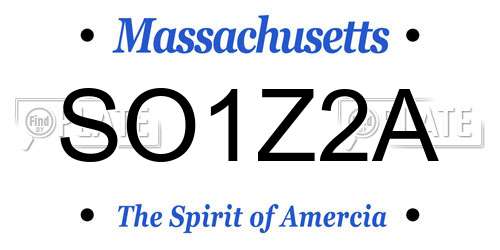 SO1Z2A Massachusetts License Plate