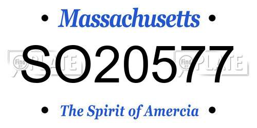 SO20577 Massachusetts License Plate