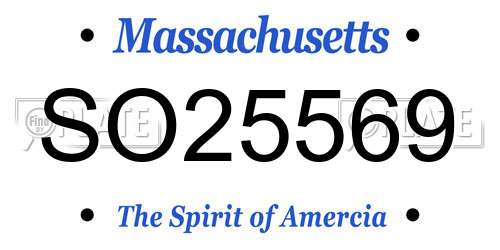 SO25569 Massachusetts License Plate