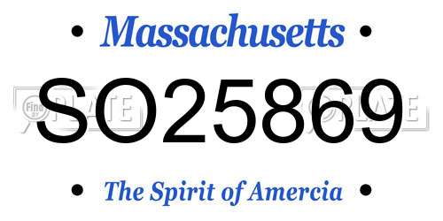 SO25869 Massachusetts License Plate