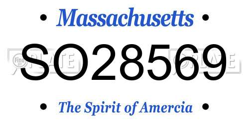 SO28569 Massachusetts License Plate