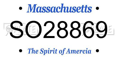 SO28869 Massachusetts License Plate