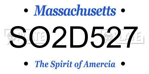 SO2D527 Massachusetts License Plate