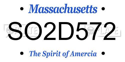 SO2D572 Massachusetts License Plate