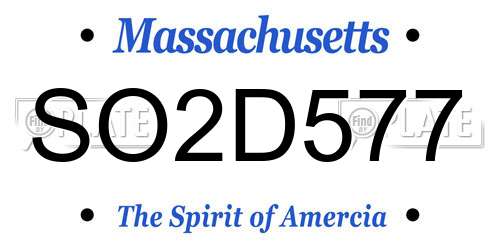 SO2D577 Massachusetts License Plate