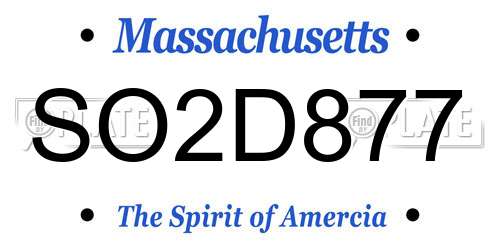 SO2D877 Massachusetts License Plate