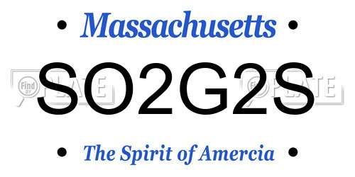 SO2G2S Massachusetts License Plate