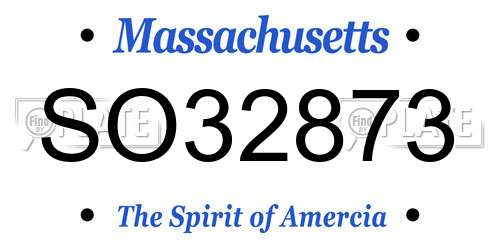 SO32873 Massachusetts License Plate