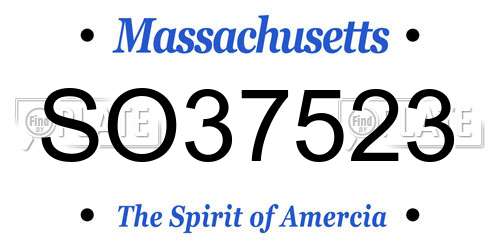 SO37523 Massachusetts License Plate