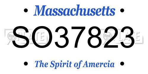SO37823 Massachusetts License Plate
