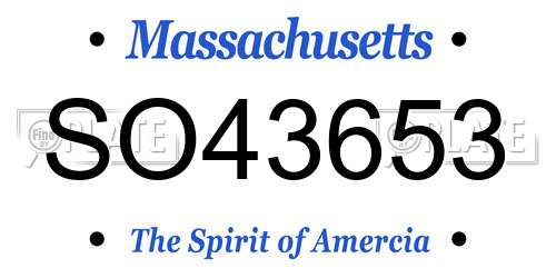 SO43653 Massachusetts License Plate