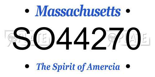 SO44270 Massachusetts License Plate