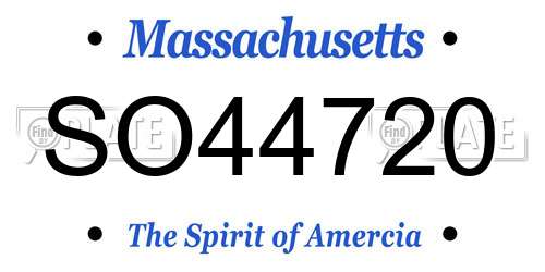 SO44720 Massachusetts License Plate