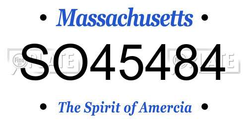 SO45484 Massachusetts License Plate