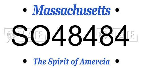 SO48484 Massachusetts License Plate