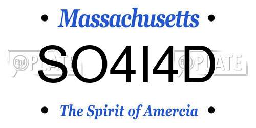 SO4I4D Massachusetts License Plate