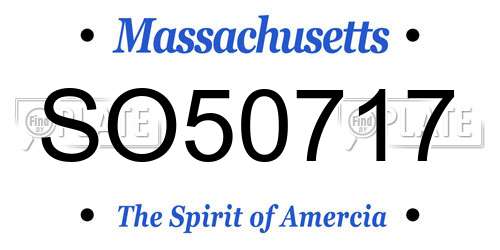 SO50717 Massachusetts License Plate
