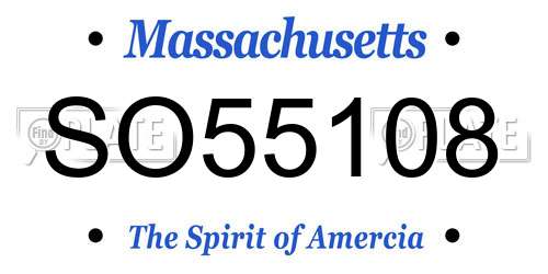 SO55108 Massachusetts License Plate