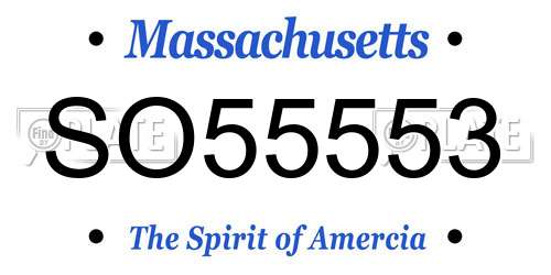 SO55553 Massachusetts License Plate