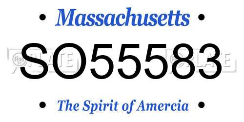 SO55583 Massachusetts License Plate