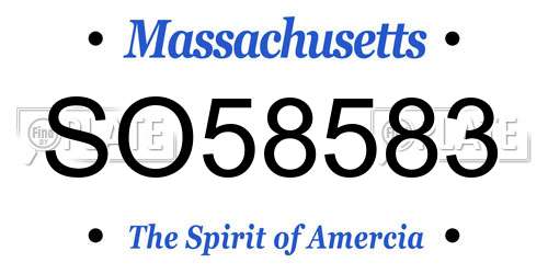 SO58583 Massachusetts License Plate
