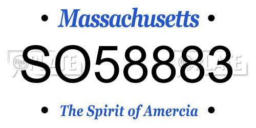 SO58883 Massachusetts License Plate
