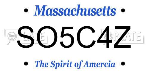 SO5C4Z Massachusetts License Plate