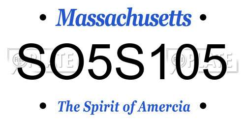 SO5S105 Massachusetts License Plate