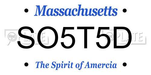 SO5T5D Massachusetts License Plate