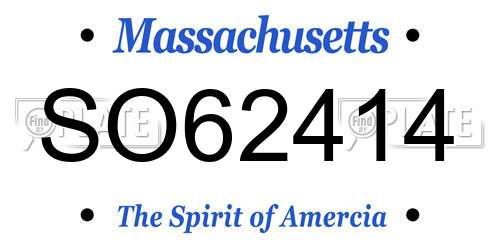 SO62414 Massachusetts License Plate