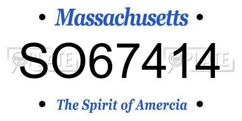 SO67414 Massachusetts License Plate