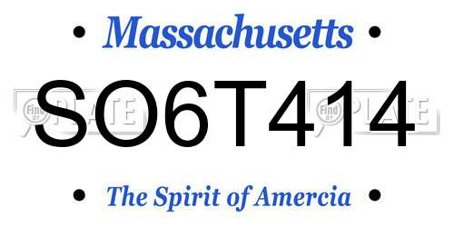 SO6T414 Massachusetts License Plate