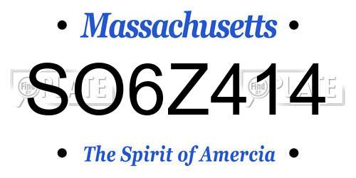 SO6Z414 Massachusetts License Plate
