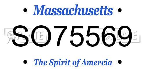 SO75569 Massachusetts License Plate