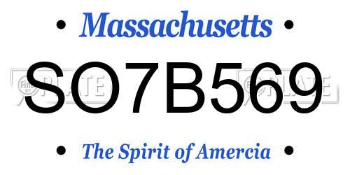 SO7B569 Massachusetts License Plate